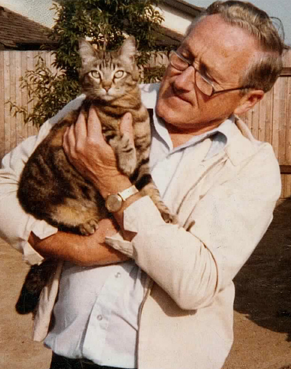 Herman Bennett and his cat Tiger